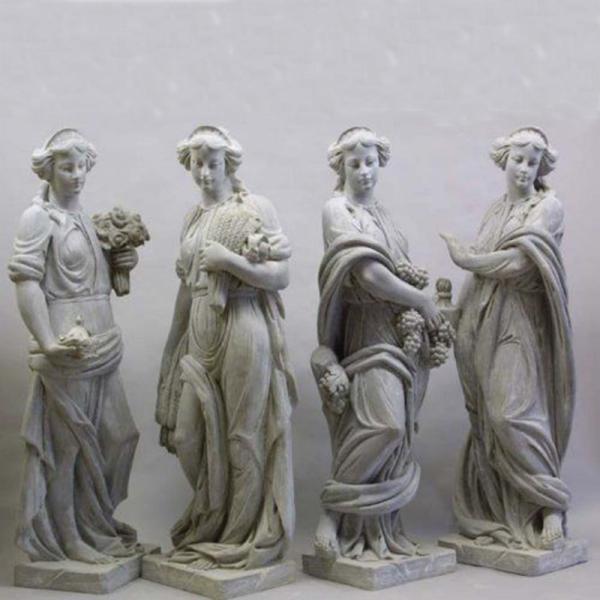 factory wholesale life-size indoor Classic White four season goddess polishing marble statues for garden decoration