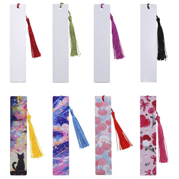 Custom Print Pu Leather Bookmark For Books Tassel Blank Sublimation Bookmarks