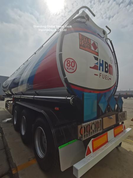 Semi-remorque à carburant à trois essieux de 45000 litres pour le transport au diesel