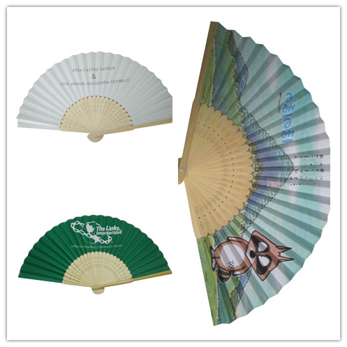 Wooden Foldable Hand Fans 21cm 23cm Custom Bamboo Rave Fan