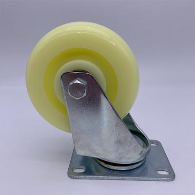Rodízio de nylon branco da roda da placa do giro 2,5 polegadas