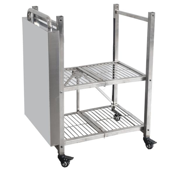 Foldable Stainless Steel Kitchen Cart With Wheels | Portable Kitchen Island, Microwave Stand & Storage Cart For Home, Restaurant & BBQ
