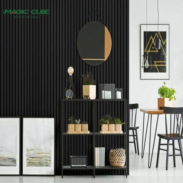 Office Easy Cleaning Acoustic Wood Panel Wall With Veneer Surface
