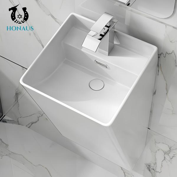 Luxury Bathroom Wall Hung Basin Black White Grey Premium Ceramic Anti Scratch Glaze
