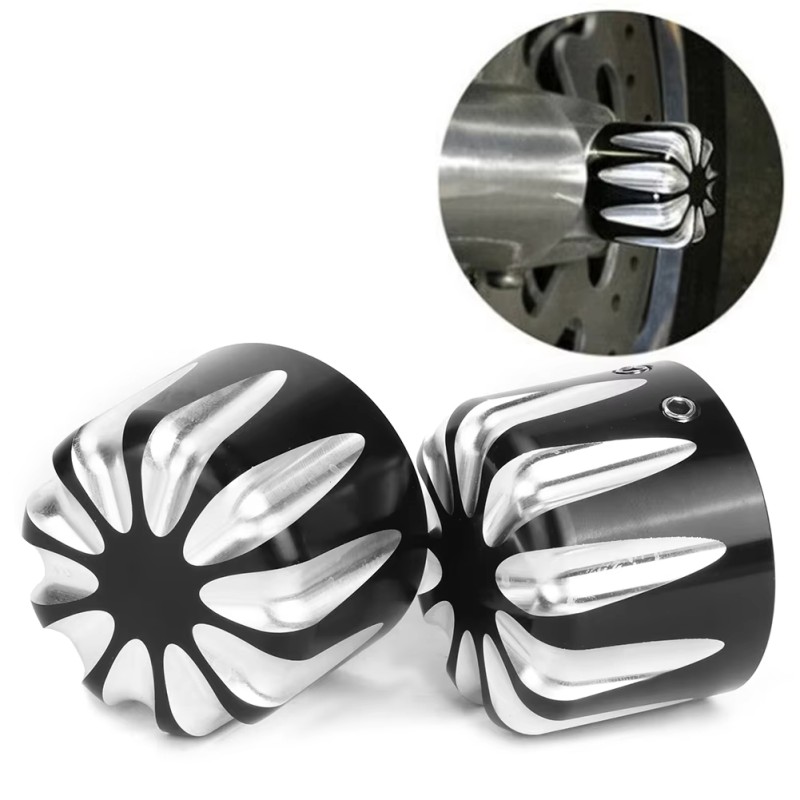 Motorcycle CNC Edge Cut Front Axle Nut Cover Bolt Kit For Honda Suzuki Kawasaki Yamaha Harley Shadow VT 750 1100 Bobber
