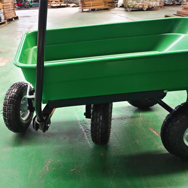 Popular Hand Pull Garden Dump Cart 350-4 Pneumatic Wheels 50L Capacity