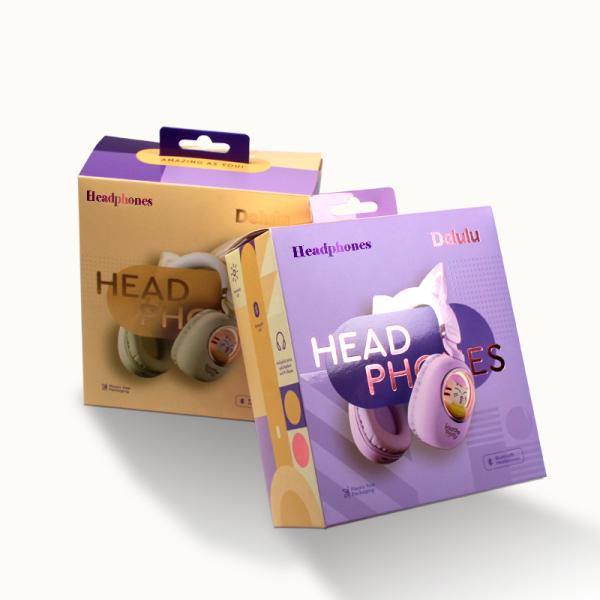 カスタムリサイクル段ボールワイヤレスヘッドフォン包装箱 3x3x3cm