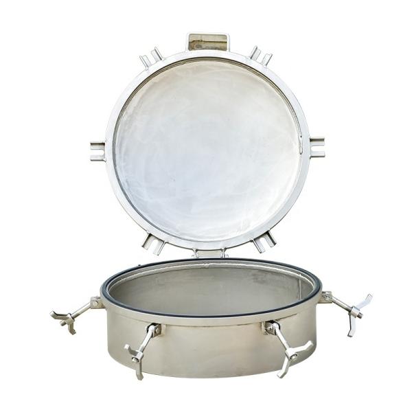 Check Material DN500 Stainless Steel Quick-open Manhole Cover for Tank Truck Fluoro Rubber Seal Material