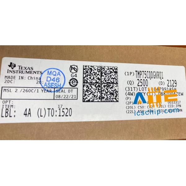 TMP75CQDGKRQ1デジタルの温度検出器IC板台紙のテキサスの器械