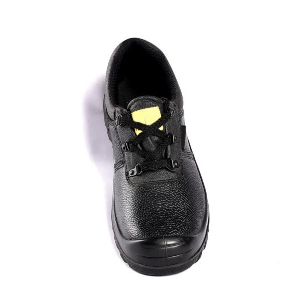 Upper Nylon Tongue EVA Insole Brand Comfortable Steel Toe Shoes Lace Up Basic Embossed Cow Leather