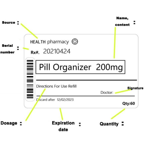 Preprinted Medical Prescription Drugs Bottle Sticker Labels For Pill