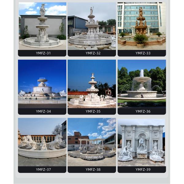 Outdoor Hand Carved White Marble Angel Statue Water Fountain