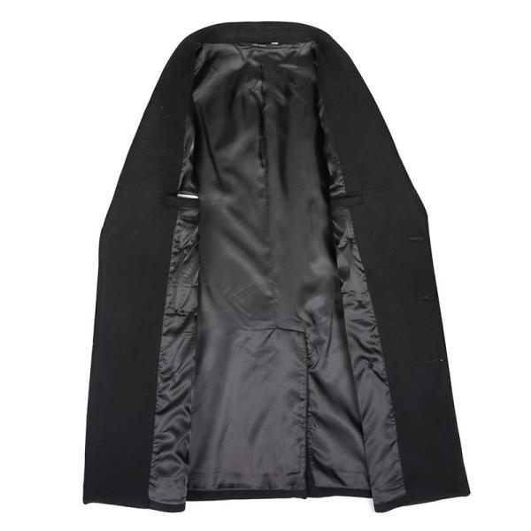 Business Casual Double-Breasted Men's Woolen Coat in Standard Thickness Canvas Fabric