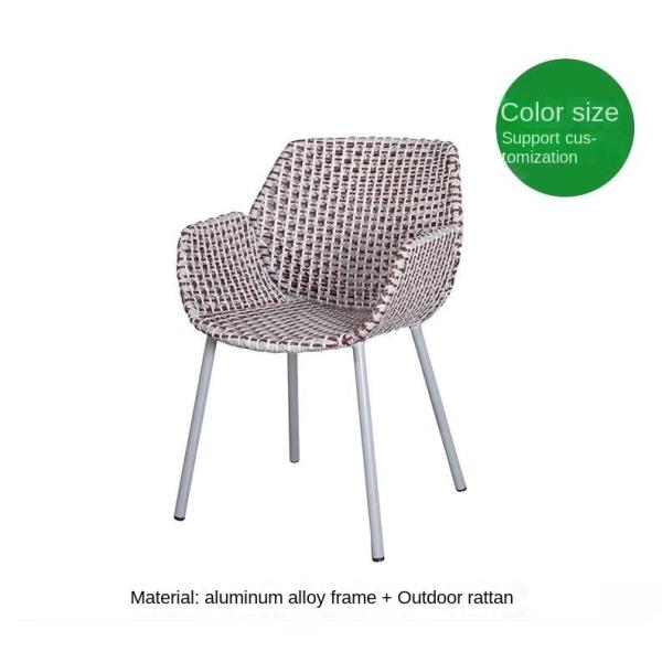 Luxury Aluminum Table And Rattan Chair Sets For High End Outdoor Dining Table Set