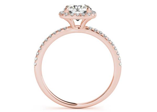 Prong Square Diamond Rose Gold Ring , 0.35CT Hidden Halo Engagement Ring ODM