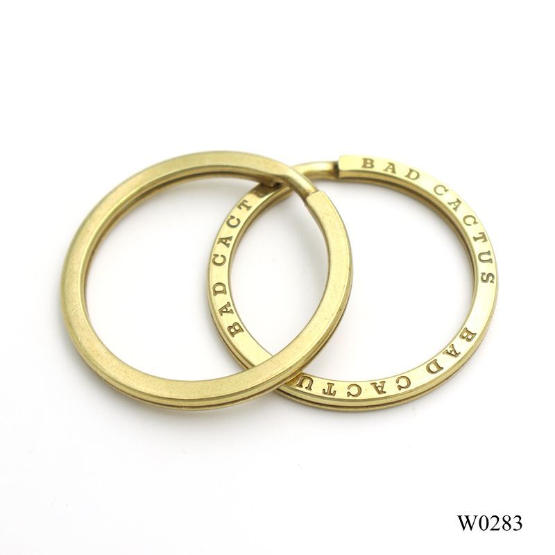 Custom Engraved Brass Split Key Rings Personalized Metal Keyring Hardware