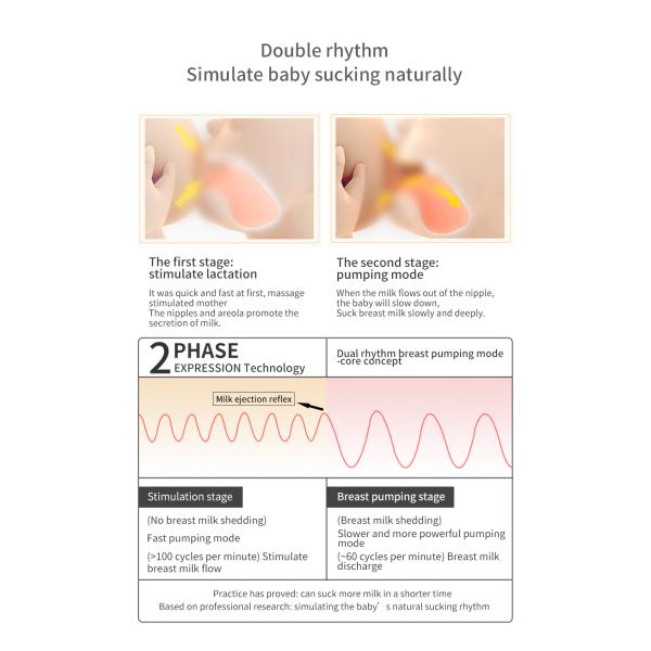 Affichage LCD Pompes mammaires rechargeables USB portables pour l'expression du lait et sans mains