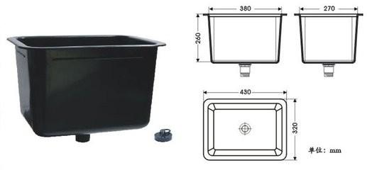 PP Sink Laboratory Fittings , Drop In Type Alkali / Acid Resistant Lab Sink