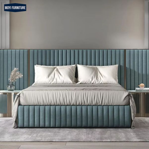 Customized Size Luxury King Size Bed Double Frame Headboards Italian Modern Luxury Super Wooden Upholstered Designs
