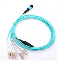 12 núcleos Om3 MPO - cabo de remendo da fibra ótica do LC UPC milímetro ótico