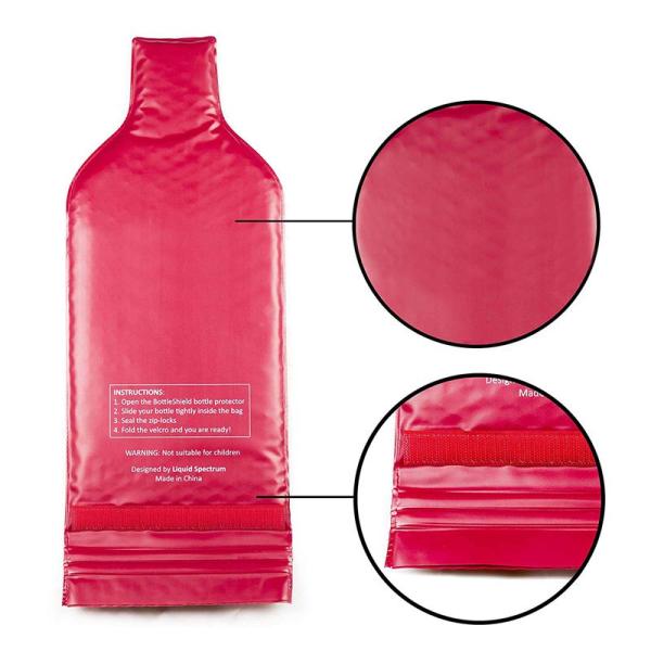 Bottle Protective Zip sealed liquor bubble bags bottle protector Travelling liquor bubble sleeves air wine bubble bags