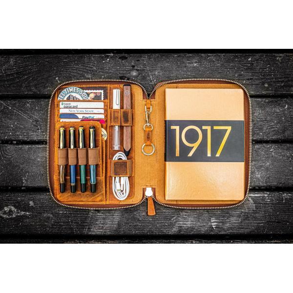 Toiletry Bag, Factory Supply A5 Zipper Bag First Layer Cowhide Crazy Horse Series Folder Manager Folder Large Capacity Business Bag