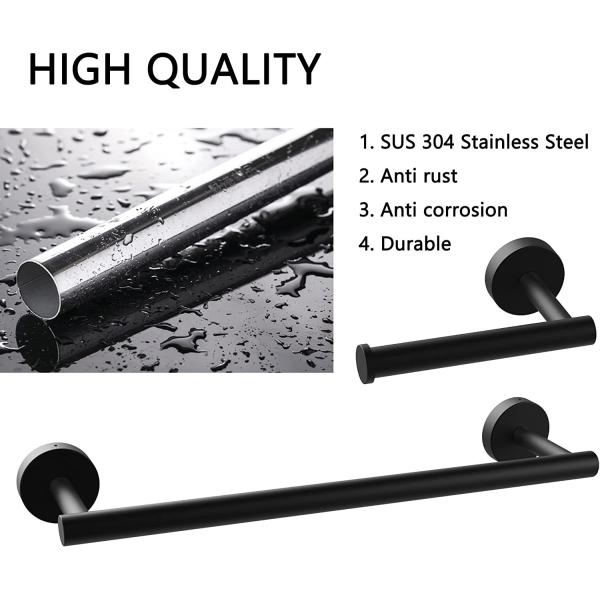 Bathroom hardware set, stainless steel towel bar set, cross-border towel rack, toilet paper holder, perforated hook, bathroom hanging accessories