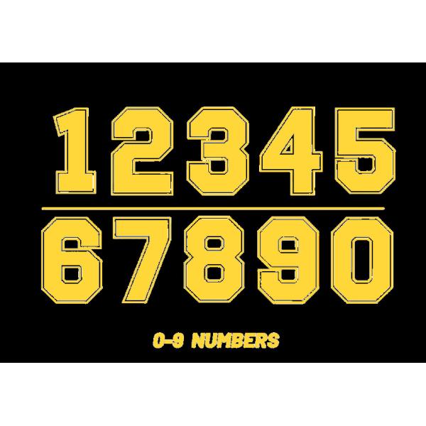 Durable Heat Press Numbers And Letters Customizable Football Shirt Letters And Numbers Washable