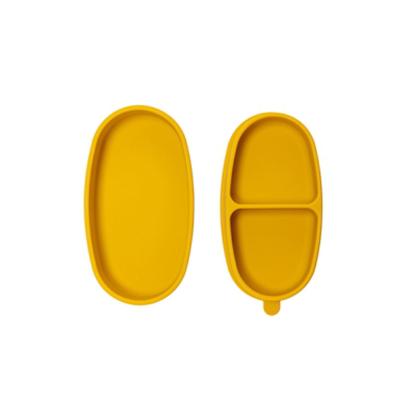Baby Training Divided Suction Silicone Lunch Box Sage Color Silicone Snack Box