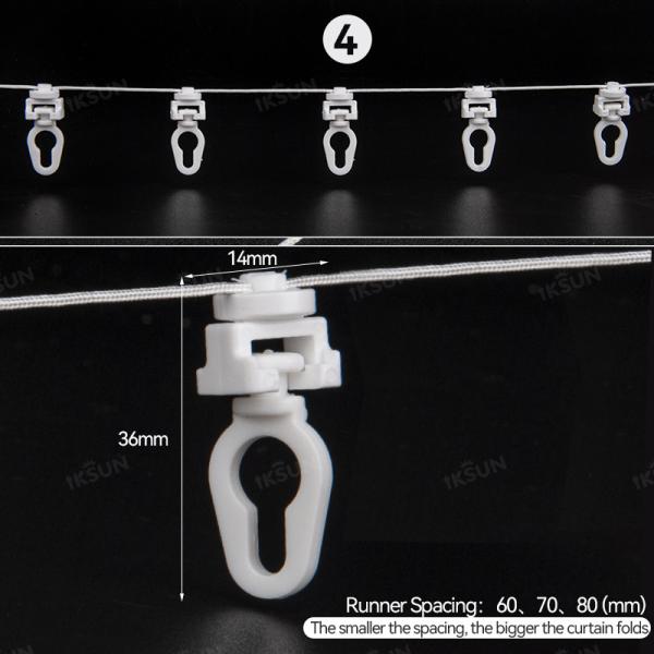 60/70/80mm Ripple Rold Curtain Track Runner