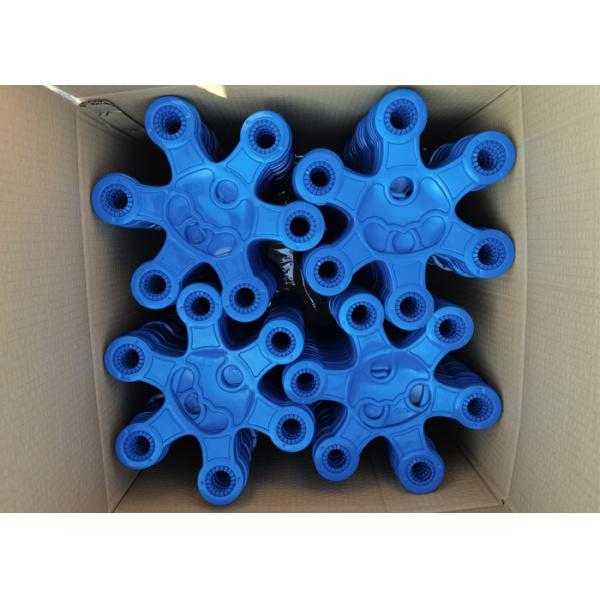 Blue Color HDPE Plastic Bottle Handles For 6 Beverage Bottles Carry