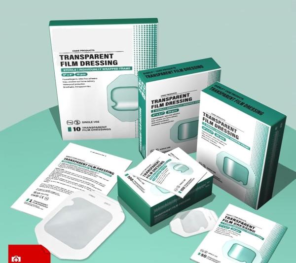 Transparent Film Dressing, Large Waterproof Adhesive Patch | Window Frame Wound Cover for Post Surgical Shower