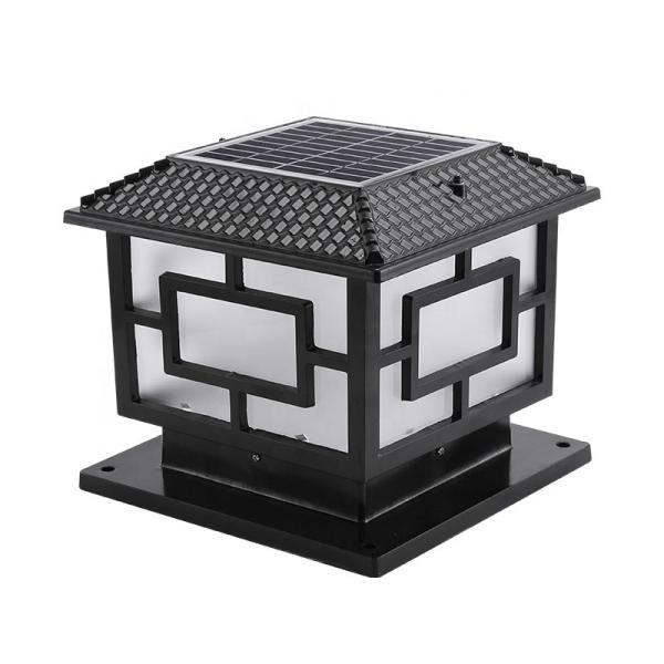 Black Bronze Aluminum Solar Pillar Light Energy Saving Fence Solar Post Cap Lighting