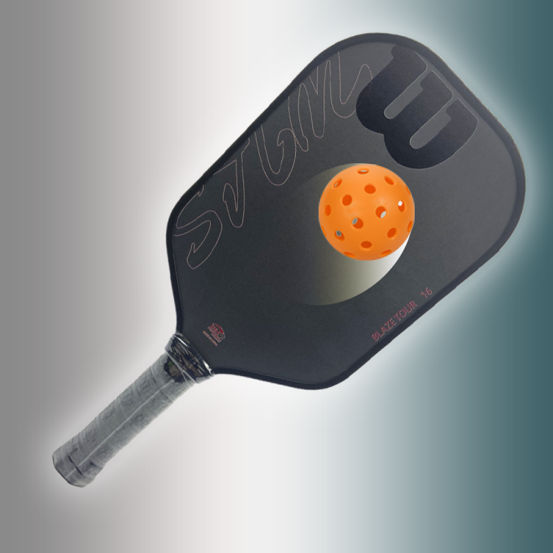 HIGOOO High-performance Raw Carbon Fiber Pickleball Paddle Rough Surface Long Grip Handle Blaze Tour 16 Pickleball Paddle