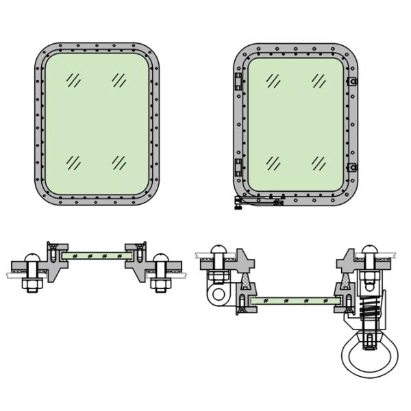 Нержавеющая сталь загерметизировала морские штуцеры Виндовс нормальный размер