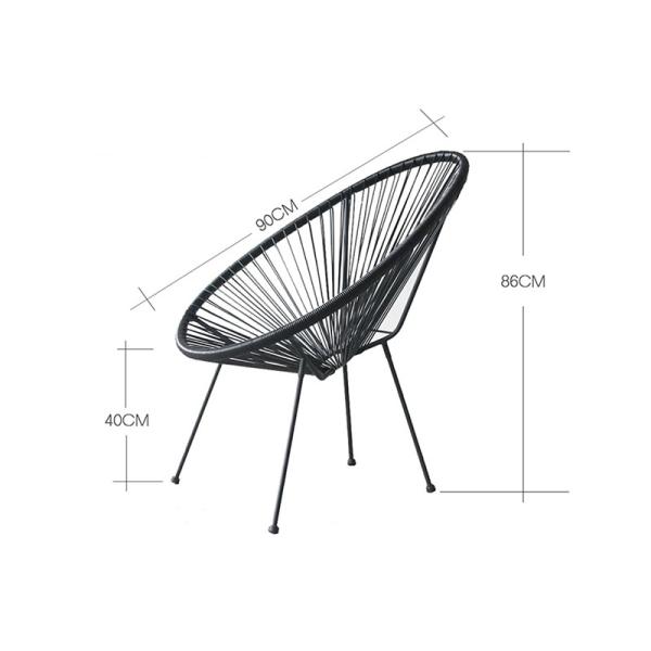 Outdoor Furniture Garden Metal Chairs with Cushion and UV Resistant Performance