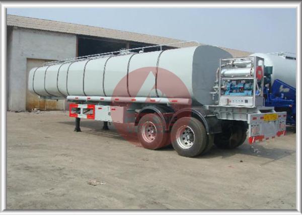 Bitumen Liquid Tank Trailers , Bulk Chemical Tanks With Burner Heating System