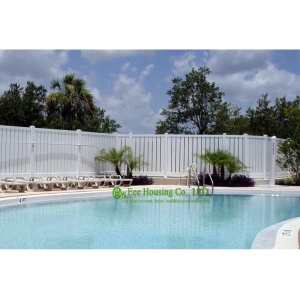 White vinyl semi privacy fence, Vinyl Pool Fencing, Vinyl Garden Fence Panels