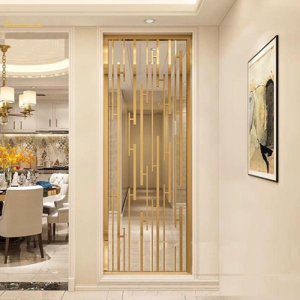 30mm Thickness Customized Size PVD Brass Coating Stainless Steel Room Divider Metal Room Divider