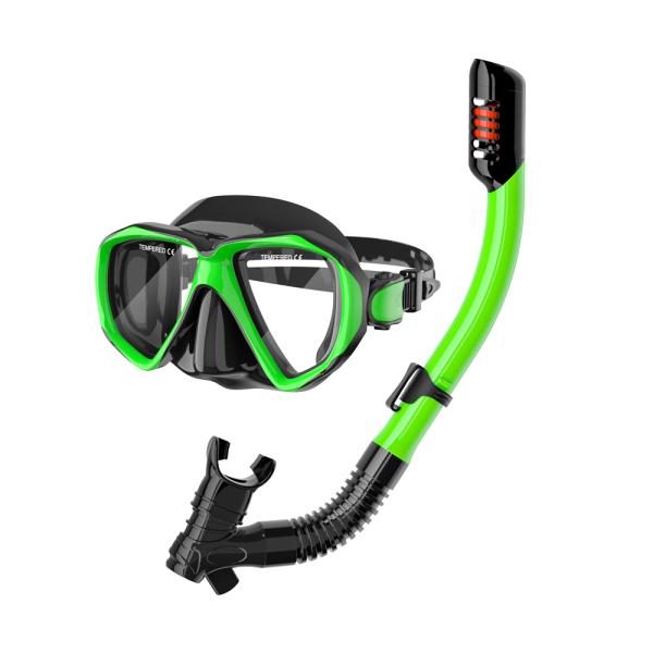 Masque et équipement de plongée en tube sec Noir Blanc