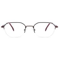 moitié optique Rim Miopia de femmes d'hommes en verre de lecture en métal de vues en verre de polygone