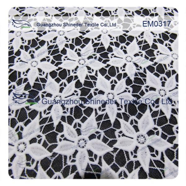 Five-Petal Flower Embroidered Lace Fabric for garment/ladies dress/wedding dress