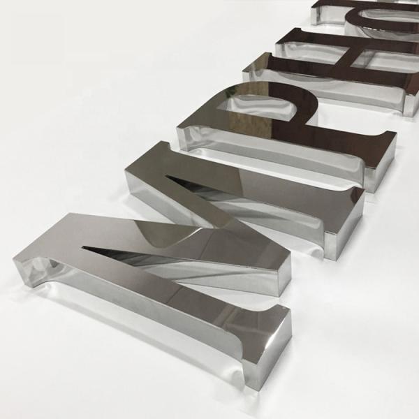Waterproof 3D Metal Letters Mirror Finished 304 Stainless Steel