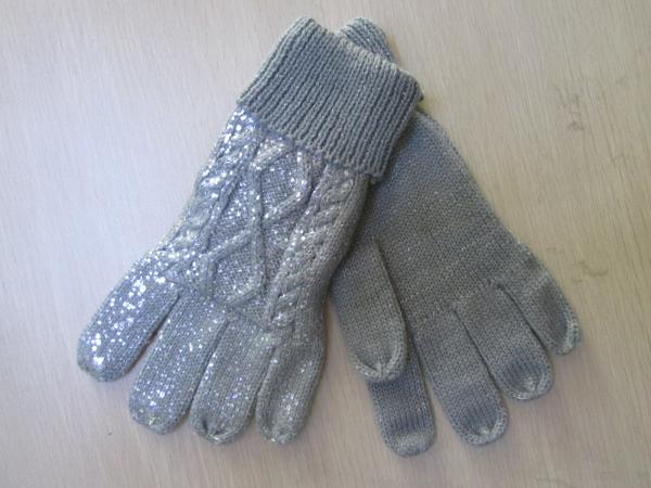 Ladies Acrylic Glove/Mitt with Screen--One layer--Fashion glove--Solid color