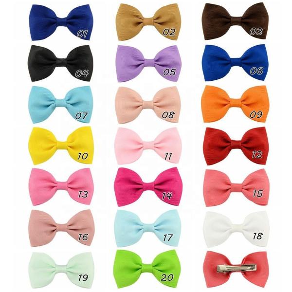 20 Colors  Grosgrain Ribbon Hair Bows Headbands Baby Alligator Bow Clips  2.75 Inch