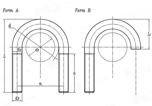 304 / 304L Duplex Stainless Steel Fasteners DN3570 U Bolt M6 - M100 Size