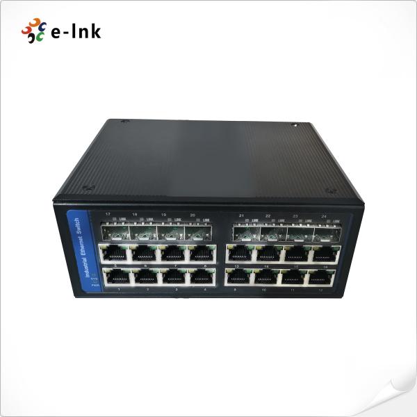Commutateur Ethernet industriel 16x30W Ports PoE 802.3at + 8xSFP Montage à fibre DIN-Rail