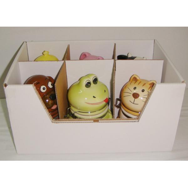 Animal Shaped Ceramic Dog Treat Jar Metal Clip Sealed Food Safe Jars For Pets