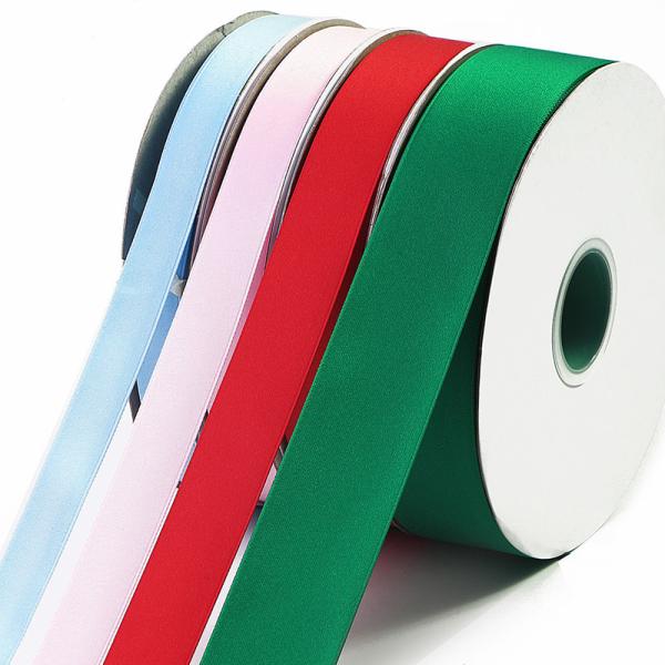 Double Face Woven Ribbon Polyester Cotton Ribbon with Samples