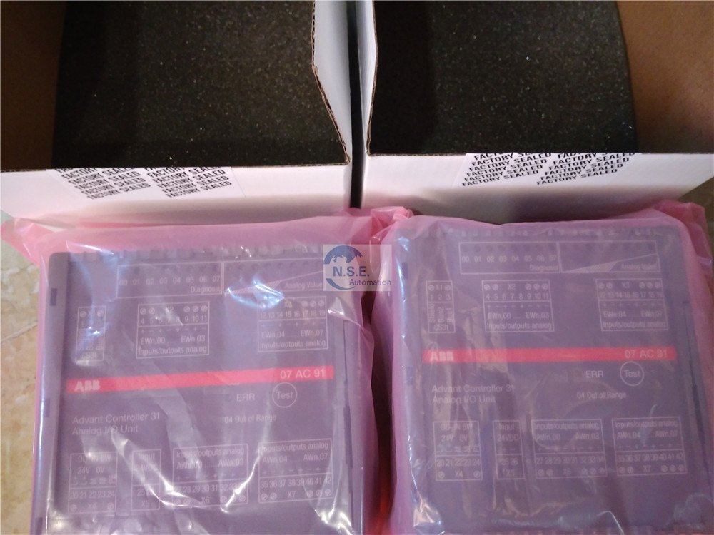 ABB 07AC91 GJR5252300R0101 07AC91: AC31, сетноой-аналогов модуль 8AC I/O, 24VDC, AC: U/I, 12bit+Sign, упаковка морской фабрики 1-wire новая